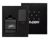 Подарочный набор Zippo 49402 - Black Crackle + чёрный чехол