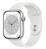 Смарт часы Apple Watch Series 8 45mm (S/M) Aluminum Case with Sport Band Silver/white
