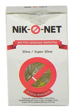 Фильтр-мундштук для сигарет NiK-O-NET Slim/SuperSlim 4,5-6мм (25шт)