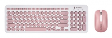 Клавиатура + Мышь Jet.A SlimLine KM30 W White&amp;Pink