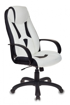 Кресло игровое Бюрократ VIKING-8/WH+BLACK белый/черный
