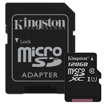 Карта памяти Micro Secure Digital XC/10 128Gb Kingston Canvas Select