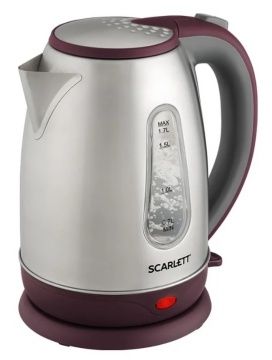 Чайник Scarlett SC-EK21S89 нержавеющая сталь/бордовый
