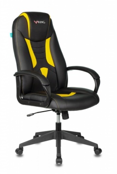Кресло игровое Бюрократ VIKING-8N/BL-YELL черный/желтый