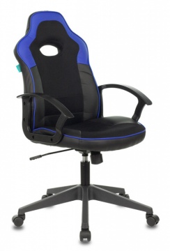 Кресло игровое Бюрократ VIKING-11/BL-BLUE черный/синий