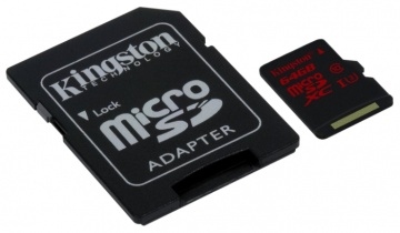 Карта памяти Micro Secure Digital XC/10  64Gb Kingston