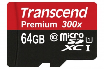 Карта памяти Micro Secure Digital XC/10  64Gb Transcend Premium