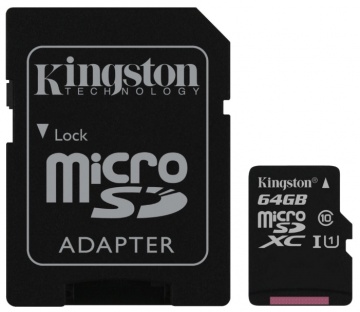 Карта памяти Micro Secure Digital XC/10  64Gb Kingston