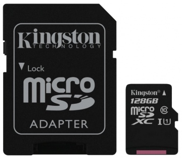 Карта памяти Micro Secure Digital XC/10 128Gb Kingston