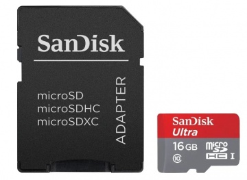 Карта памяти Micro Secure Digital HC/10 16Gb Sandisk Ultra 80